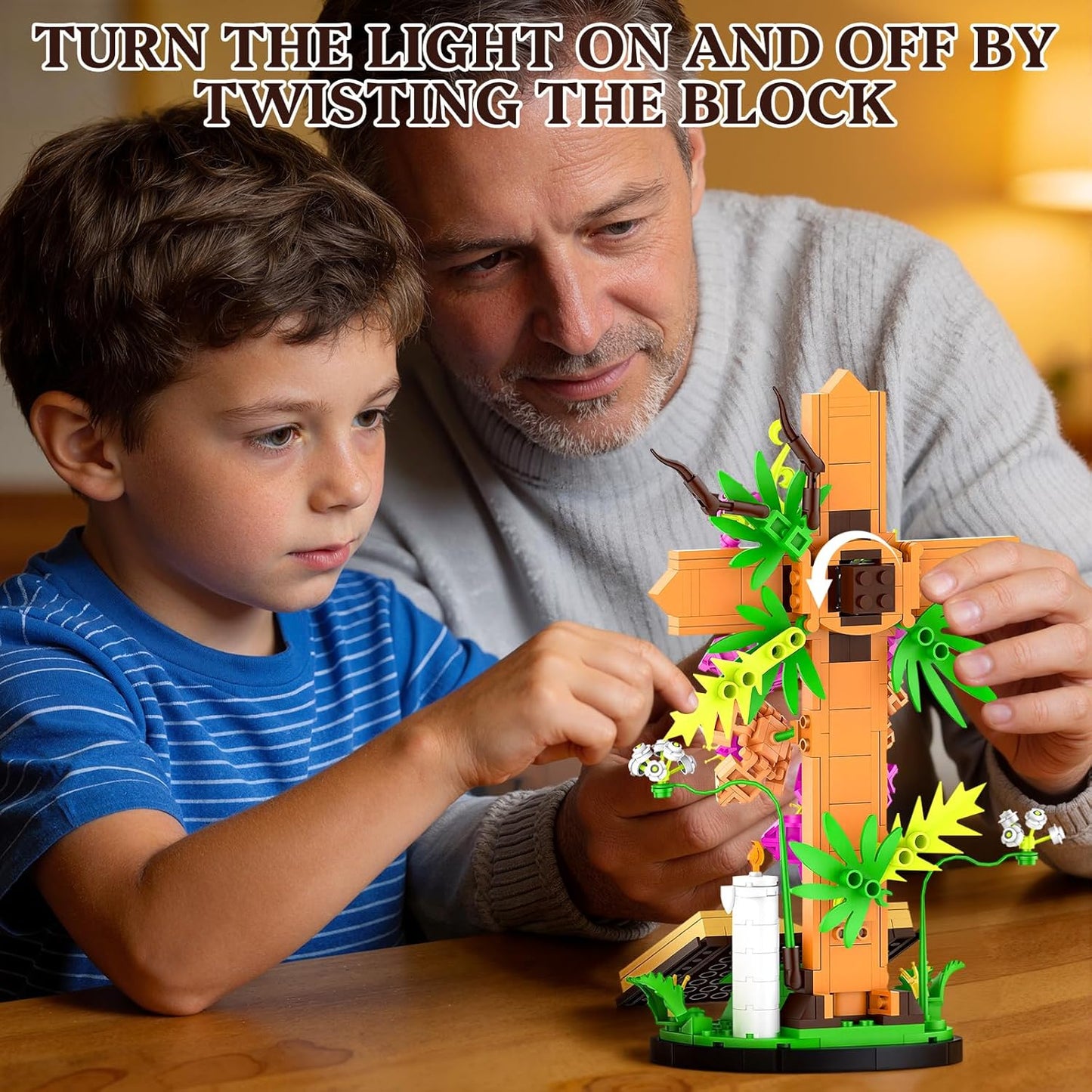 FaithGlow Cross Flower Building Set